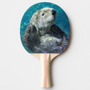 Raquette De Ping Pong Adorable Mer Otter Cute Eau Bleue