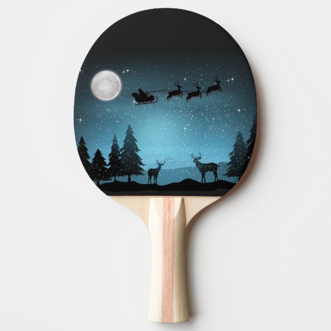 Raquette De Ping Pong Adorable Rindeer La Nuit (Devant)