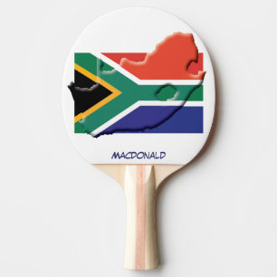 Raquette De Ping Pong AFRIQUE DU SUD DRAPEAU & CARTE Personnalisé