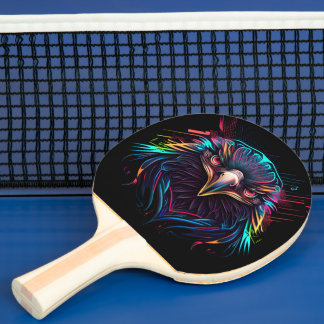 Raquette De Ping Pong Aigle de néon futuriste Pagle de ping artistique