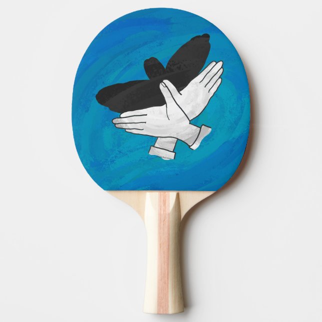 Raquette De Ping Pong Aigle Ombre Sur Bleu (Devant)