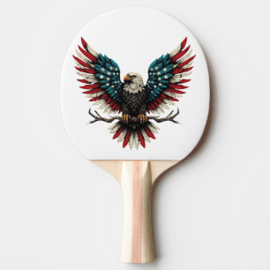 Raquette De Ping Pong Aigle rustique patriotique américain/américain cha