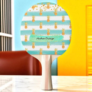 Raquette De Ping Pong Aiguille d'or blanc turquoise été