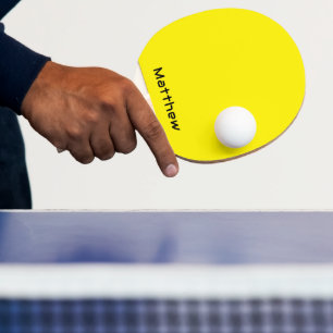 Raquette De Ping Pong Ajoutez Votre Nom à Cette Jaune Unique