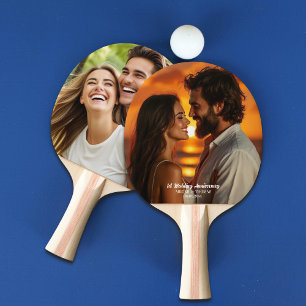 Raquette De Ping Pong Ajoutez votre propre photo de couple pour l'annive