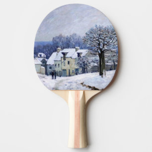 Raquette De Ping Pong Alfred Sisley - Place Chenil à Marly, Effet Neige