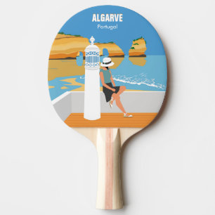 Raquette De Ping Pong Algarve plage fille voyage vintage style