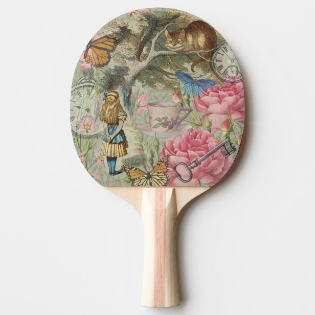 Raquette De Ping Pong Alice Cheshire Chat Wonderland Tree Garden (Devant)