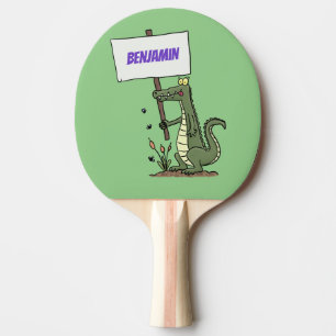 Raquette De Ping Pong Aligator de crocodile drôle avec dessin animé
