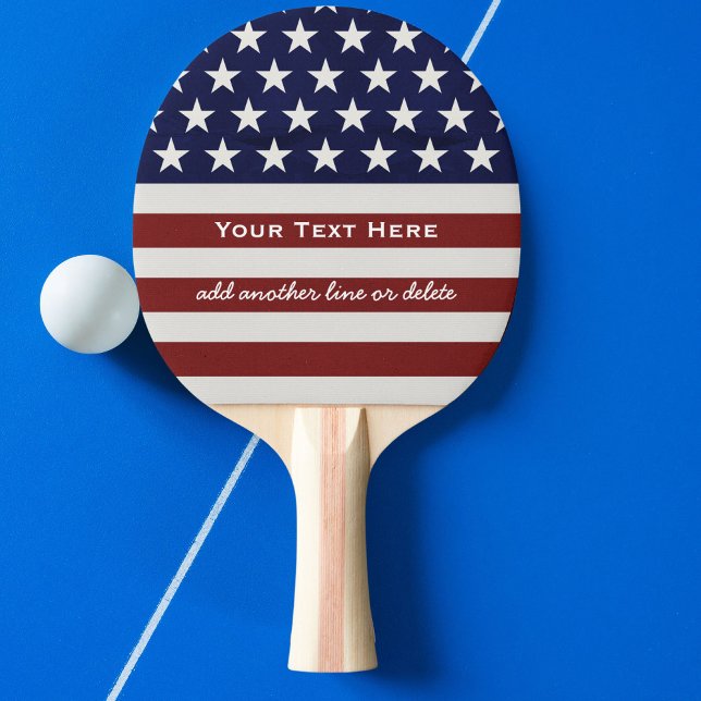 Raquette De Ping Pong American USA Flag Patriotic July 4th Custom (Créateur téléchargé)