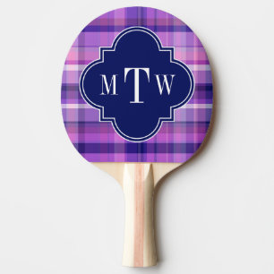 Raquette De Ping Pong Améthyst Pink Navy Wht Preppy Madras Monogram