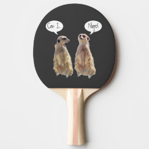Raquette De Ping Pong Amusant, mignon meerkats en conversation