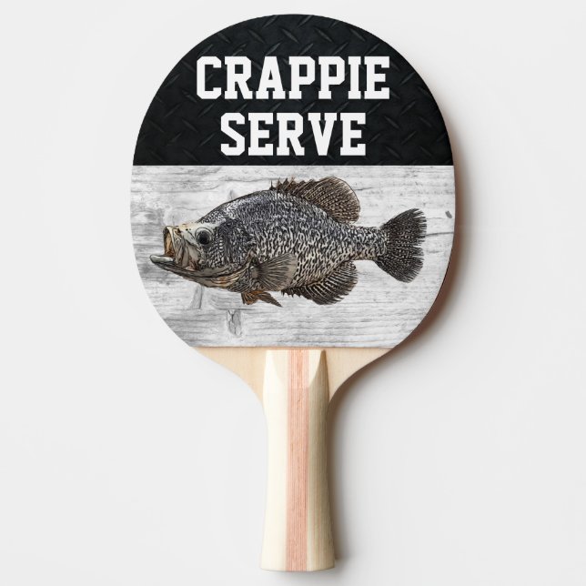 Raquette De Ping Pong Amusant Pun de pêche Crappie Sert Poisson Smack Pa (Devant)