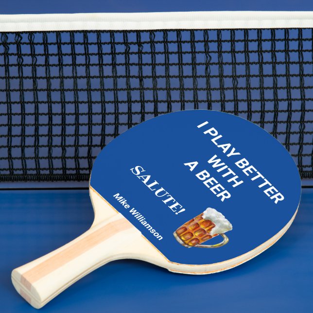 Raquette De Ping Pong Amusez-vous mieux avec un nom de message de bière (Insitu)