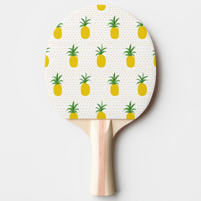 Raquette De Ping Pong Ananas tropicaux d'or (Devant)