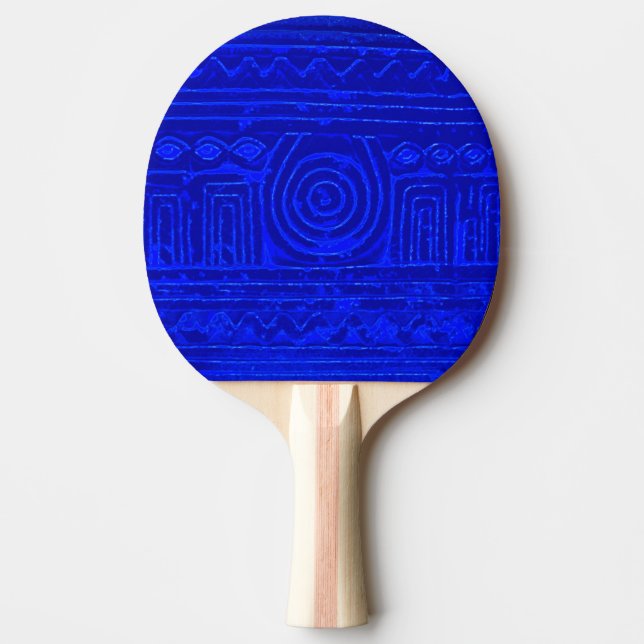 Raquette De Ping Pong Ancien Motif mésopotamien sumérien bleu (Devant)