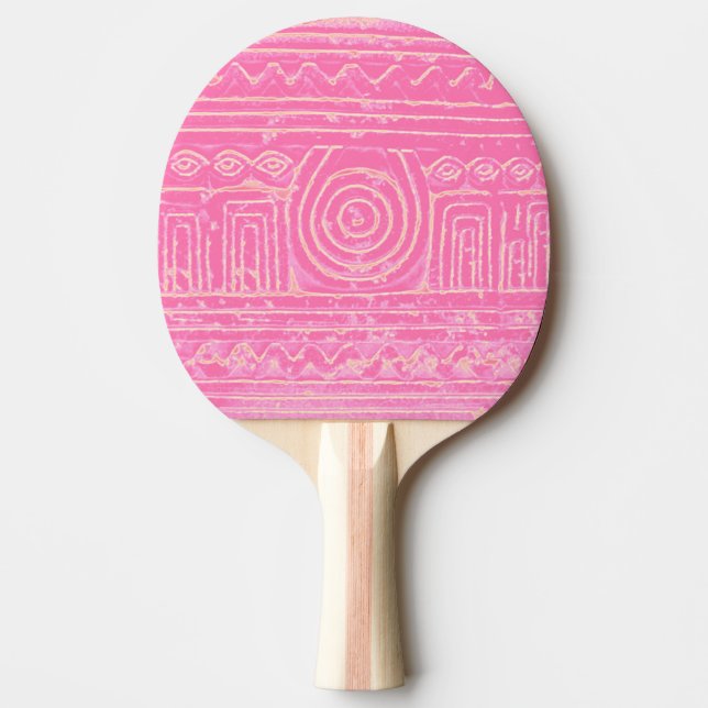 Raquette De Ping Pong Ancien Motif mésopotamien sumérien rose (Devant)