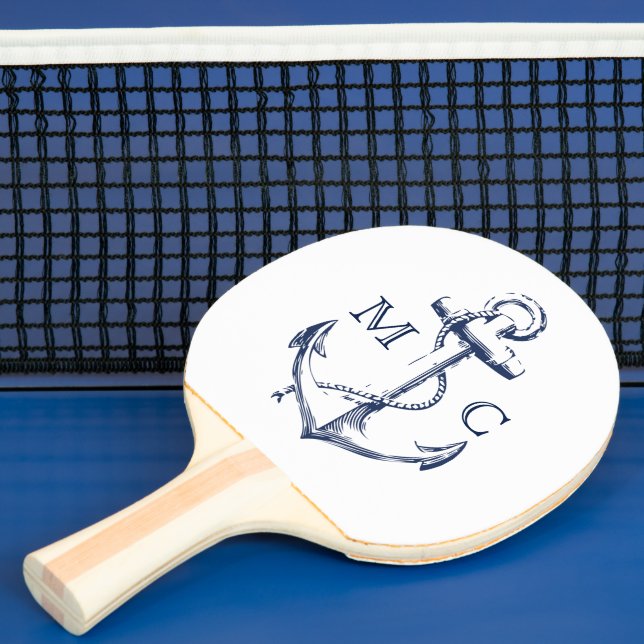 Raquette De Ping Pong Ancre nautique de la marine Monogram (Insitu)