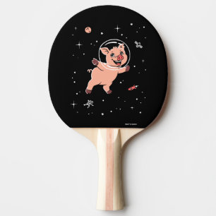 Raquette De Ping Pong Animaux De Cochon Dans L'Espace