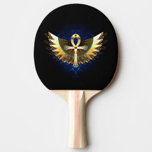 Raquette De Ping Pong Ankh or avec ailes