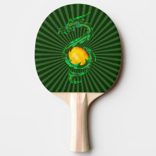 Raquette De Ping Pong Année chinoise du Dragon Jade Vert
