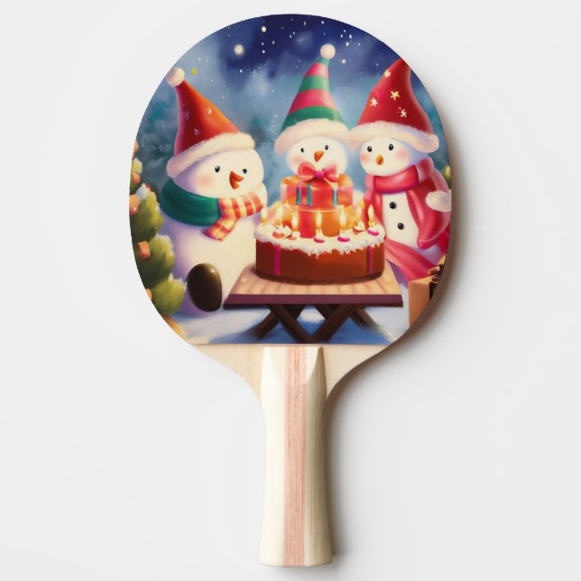 Raquette De Ping Pong Anniversaire de Noël (10) (Devant)