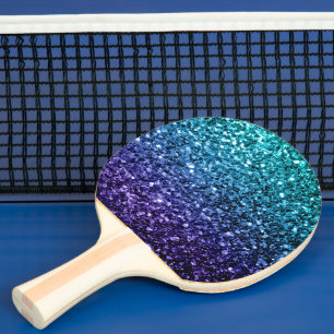 Raquette De Ping Pong Aqua blue Ombre faux scintillants de parties scint