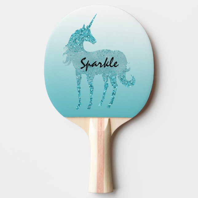 Raquette De Ping Pong Aqua Gold Parties scintillant Unicorn (Devant)