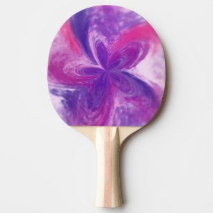 Raquette De Ping Pong Aquarelle à fleurs d'Imaginaire Abstrait peint