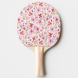 Raquette De Ping Pong Aquarelle de fleurs sauvages