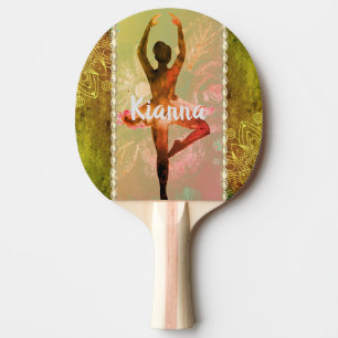 Raquette De Ping Pong Aquarelle élégante Ballerina