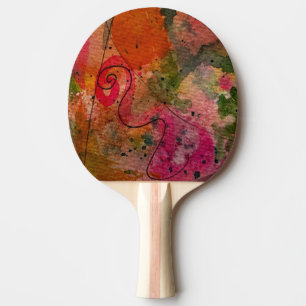Raquette De Ping Pong Aquarelle Et Encre Abstraite Jolie Peinture Art