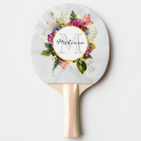 Aquarelle rose moderne Bouquet floral Monogramme