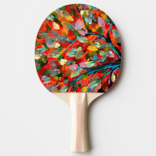 Raquette De Ping Pong Arbre Coloré Et La Pagaie De Ping Ping Peinture De