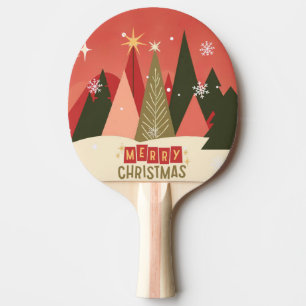 Raquette De Ping Pong Arbre de Noël rétro/Vintage