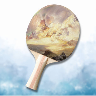 Raquette De Ping Pong Arc en ciel au-dessus de Yellowstone, Moran 1900