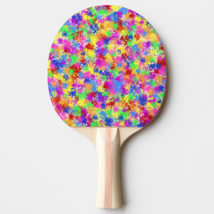 Raquette De Ping Pong Arc-en-ciel de peinture d'éclaboussure d'arrière -