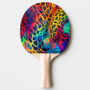 Raquette de ping pong arc-en-ciel néon