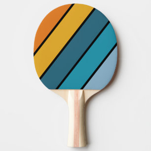 Raquette De Ping Pong Arc-en-ciel noir à rayures grasses