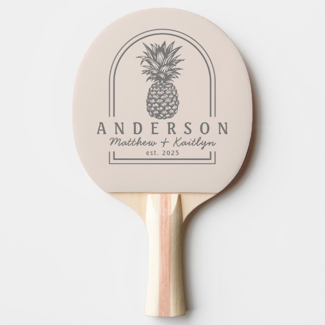 Raquette De Ping Pong Arche de mariage Ananas Rose Château de Sable (Devant)