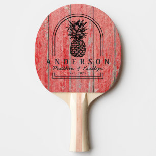Raquette De Ping Pong Arche de mariage et nom personnalisé en planches d