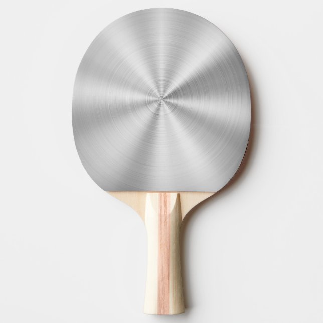 Raquette De Ping Pong Argent brillant métallique de Faux élégant (Devant)
