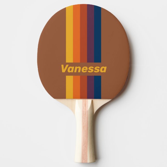 Raquette De Ping Pong Argile séchée au soleil rayée du nom (Devant)