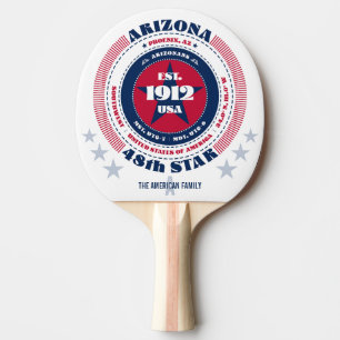Raquette De Ping Pong Arizona Pride Circulaire Typographie Monogramme