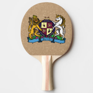 Raquette De Ping Pong Armoiries du lion et de la licorne à vin rampant