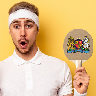 Raquette De Ping Pong Armoiries du lion et de la licorne de bière rampan