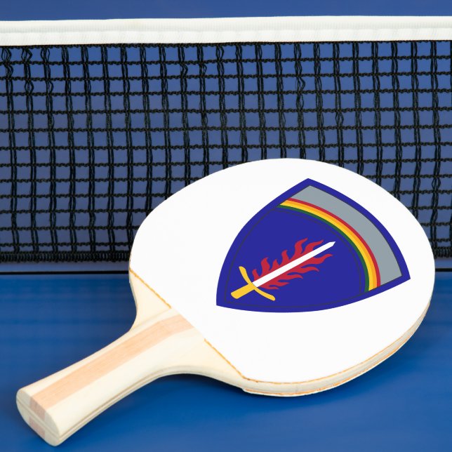 Raquette De Ping Pong Army Europe USAREUR Insignia (Insitu)
