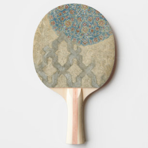 Raquette De Ping Pong Arrangement floral argenté décoratif de tapisserie