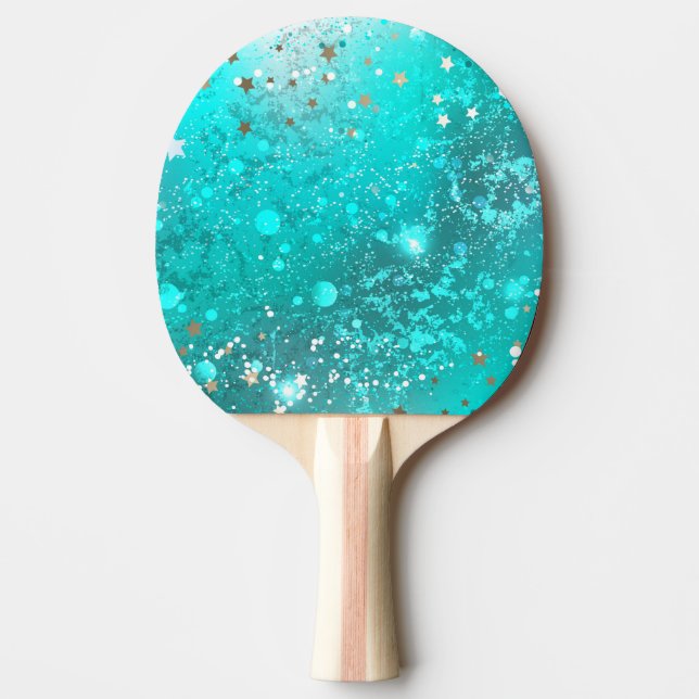 Raquette De Ping Pong Arrière - plan à huile Turquoise de la menthe (Devant)