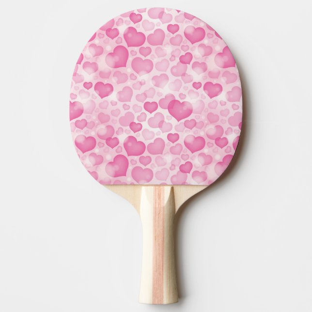 Raquette De Ping Pong Arrière - plan avec des coeurs (Devant)
